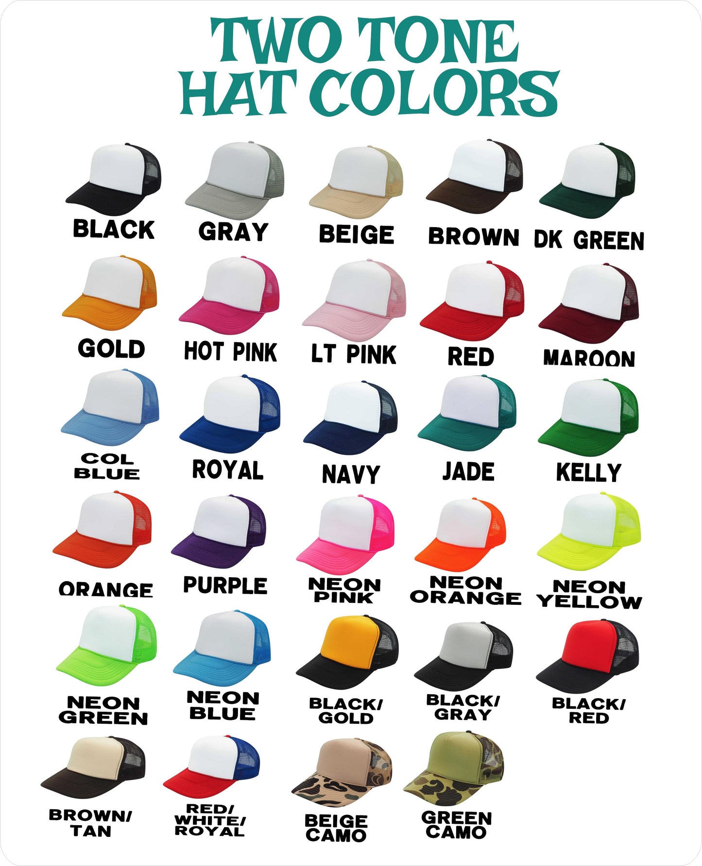 Custom Two Tone Trucker Hats
